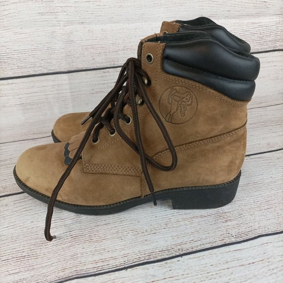 Laredo Womens Western Work Boots 6.5M Brown 6" Saddle Brand - Picture 5 of 9